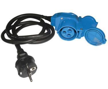 TOMA 220V CEE CON TOMA SCHULKO CON TAPA Y CABLE 1.5M