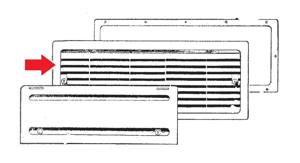 REJILLA EXTERIOR DOMETIC ELECTROLUX A1630  LS100 INFERIOR