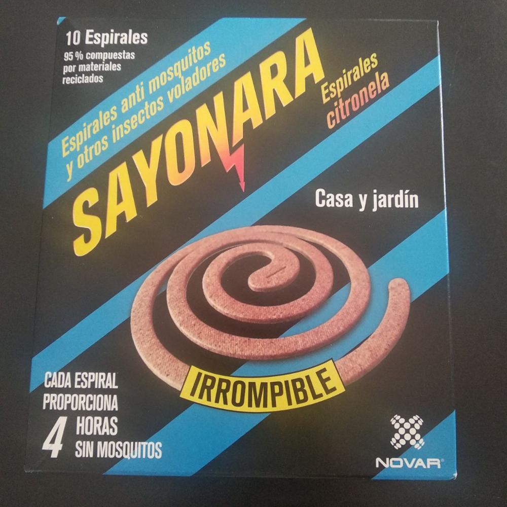 SAYONARA ESPIRALES ANTIMOSQUITOS  CITRONELLA